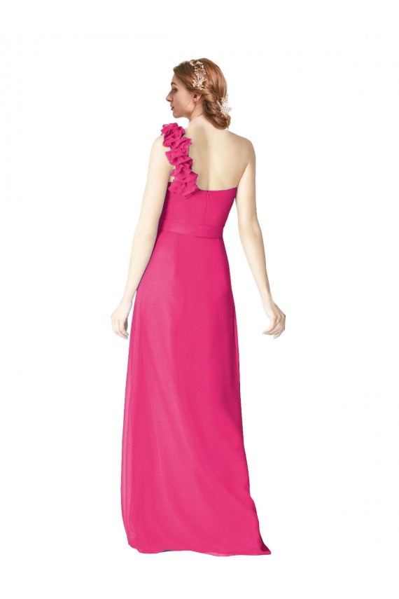 Cheap Full Length One Shoulder Chiffon Bridesmaid Dress Canada