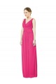 Cheap Sleeveless V-Neck Long Chiffon Bridesmaid Dress with V-Back Canada