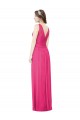 Cheap Sleeveless V-Neck Long Chiffon Bridesmaid Dress with V-Back Canada