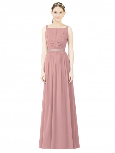 Cheap High Neck Chiffon Bridesmaid Dress with Low Back Canada