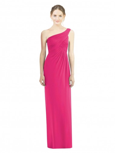 Cheap One Shoulder Long Chiffon Bridesmaid Dress Canada