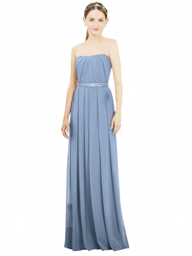 Cheap V-Pleat Chiffon Full-Length Strapless Bridesmaid Dress Canada