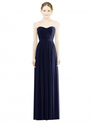 Cheap Low Back Draped Strapless Chiffon Bridesmaid Dress  Canada