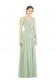 Cheap Natural Waist V-Neck Draped Chiffon Bridesmaid Dress Canada