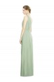 Cheap Natural Waist V-Neck Draped Chiffon Bridesmaid Dress Canada