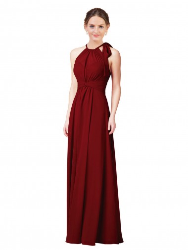 Cheap Luxe Chiffon Bridesmaid Dress with Open Slit In the Back Canada