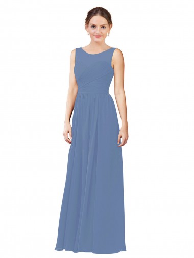 Cheap Luxe Chiffon Bridesmaid Dress with Illusion and Sweetheart Neckline Canada