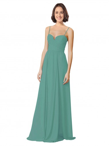 Cheap Spaghetti Straps Sweetheart A-Line Chiffon Bridesmaid Dress Canada