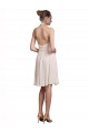 Cheap Short Knee Length Wrap Chiffon Halter Bridesmaids Dress Canada