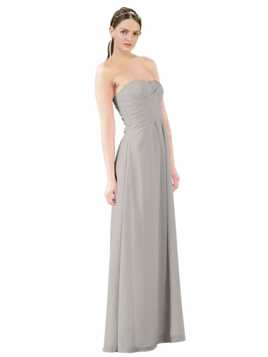 Cheap Twisted Strapless Sweetheart Neckline Long Chiffon Bridesmaid Dress Canada