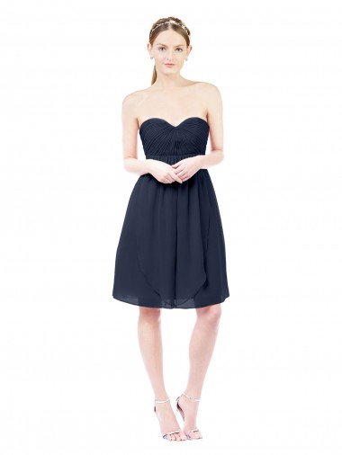 Cheap Sweetheart Cocktail Knee Length Chiffon Bridesmaid Dress Open Back Canada