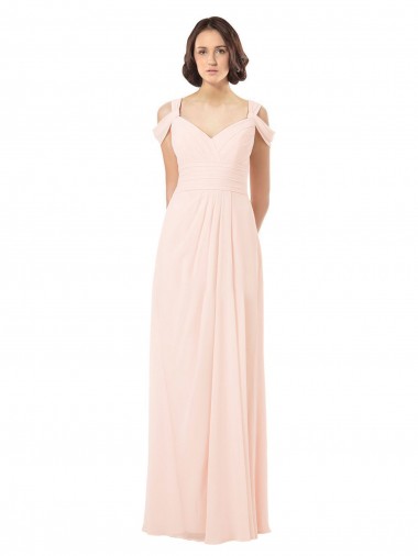 Cheap Chiffon Sweetheart Bridesmaid Dress with An Illusion Overlay Canada