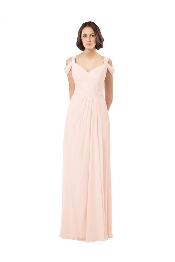 Cheap Chiffon Sweetheart Bridesmaid Dress with An Illusion Overlay Canada