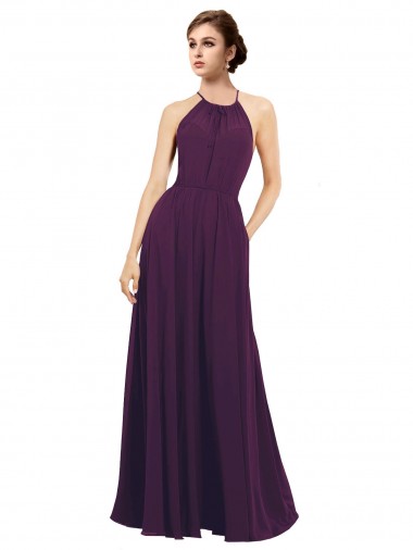 Cheap Elegant Chiffon Bridesmaids Dress with Softly Draped Bodice Canada