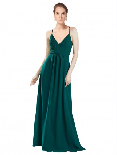 Cheap Sexy Chiffon Bridesmaid Dress with Deep V-Neckline Canada