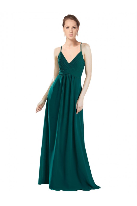 Cheap Sexy Chiffon Bridesmaid Dress with Deep V-Neckline Canada