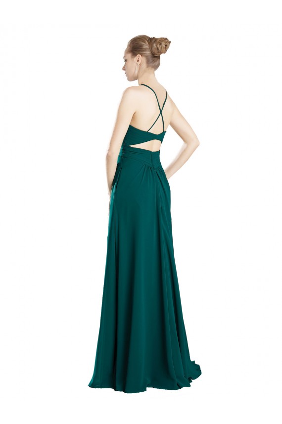 Cheap Sexy Chiffon Bridesmaid Dress with Deep V-Neckline Canada