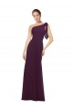 Cheap One Shoulder Chiffon Bridesmaids Dress with Shoulder Bow Canada