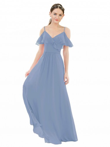 Cheap Pleated One Shoulder A-Line Chiffon Bridesmaid Dress Canada