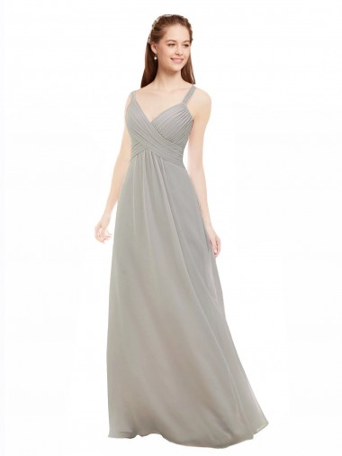 Cheap Chiffon Bridesmaid Dress with Ruched Draped Bodice Canada