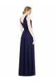 Cheap Cowl Neck Deep V-Back Chiffon Bridesmaid Dress with Side Front Slits Canada