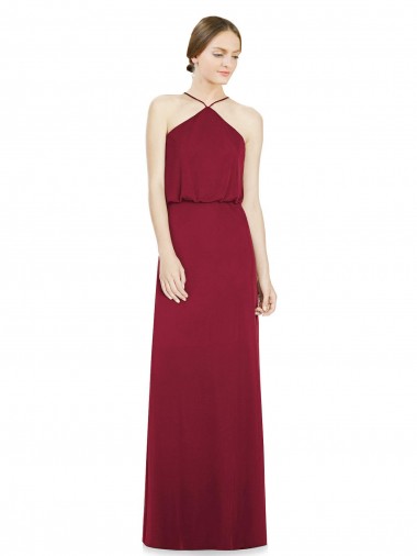 Cheap Sleek Halter Neck A-Line Chiffon Bridesmaid Dress Canada