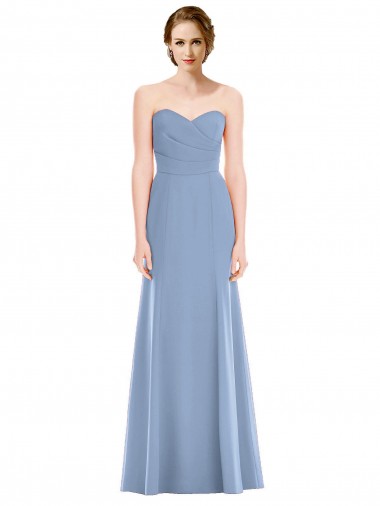 Cheap Draped Strapless Sweetheart Trumpet Chiffon Bridesmaid Dress Canada