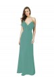 Cheap Full Length Chiffon Bridesmaid Dress with Ruffled V-Neckline Canada