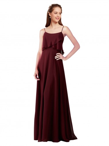 Cheap Chiffon Bridesmaids Dress with Spaghetti Straps Canada