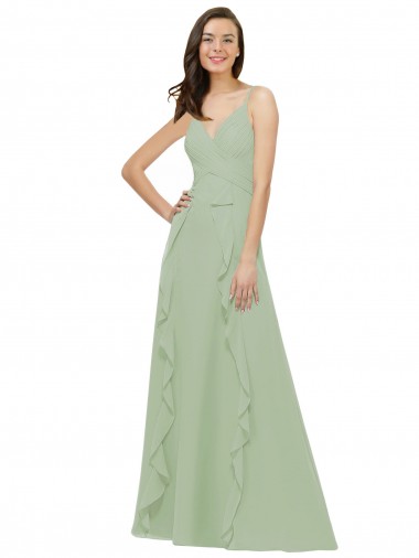 Cheap Chiffon Bridesmaid Dress with Ruffles and Draping Canada