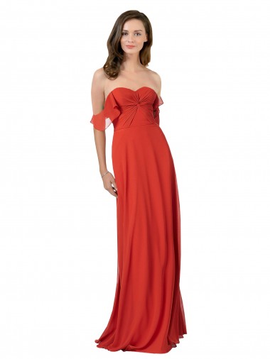 Cheap Chiffon A-Line Bridesmaid Dress with Ruched Bodice Canada