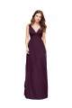 Cheap Plunging V-Neckline Long Chiffon Bridesmaid Dress with Deep V-Back Canada