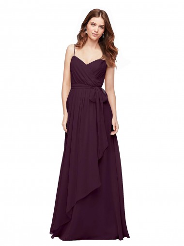 Cheap Wrapped Sweetheart Neckline Long Chiffon Bridesmaid Dress  Canada