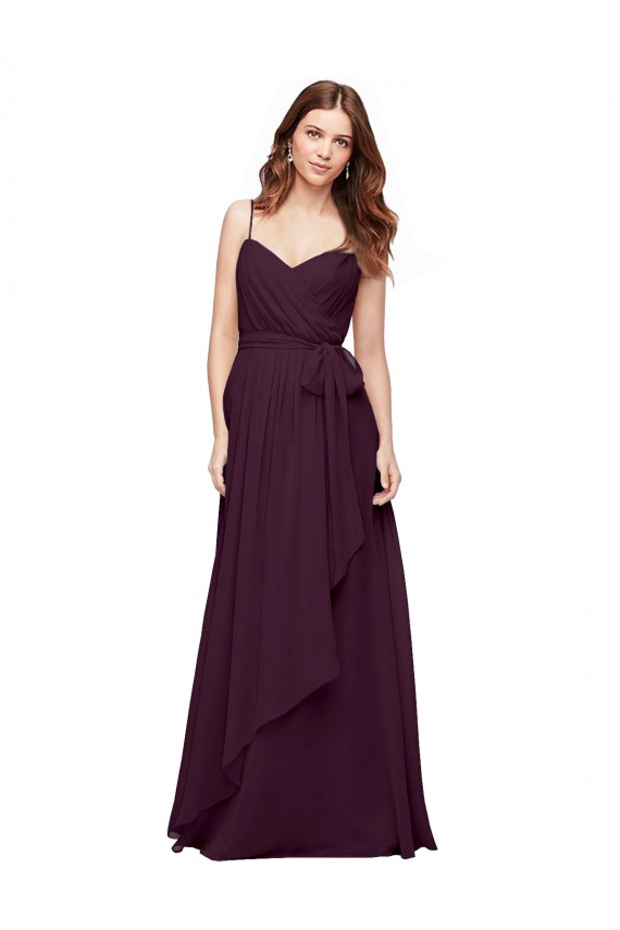 Cheap Wrapped Sweetheart Neckline Long Chiffon Bridesmaid Dress  Canada