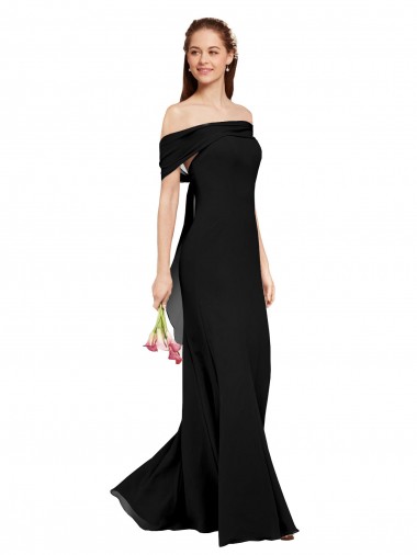 Cheap Fit and Flare Long Chiffon Bridesmaid Dress with Sash and Open Back Canada