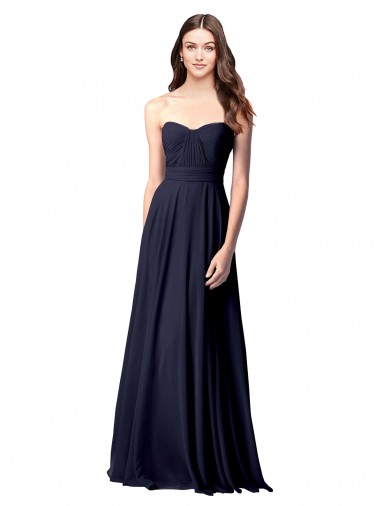 Cheap Luxe Chiffon Bridesmaid Dress with Sweetheart Neckline and Shirred Bodice Canada