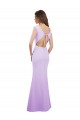 Cheap Chiffon Column Bridesmaid Dress with High Round Neckline and Cap Sleeves Canada