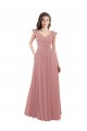 Cheap Chiffon A-Line Bridesmaid Dress with V-Neck Wrap Bodice Canada