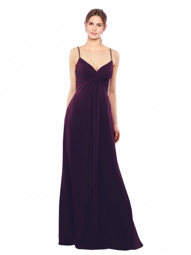 Cheap Floor Length A-Line Chiffon Bridesmaid Dress with Criss Cross Back Canada