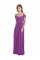 Cheap Cold Shoulder Long Chiffon Bridesmaid Dress with Ruching Details Canada