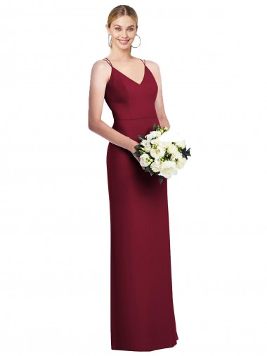 Cheap Full Length Draped Blouson Back Chiffon Maxi Bridesmaid Dress Canada