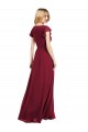 Cheap Flutter Sleeves Faux Wrap Chiffon Bridesmaid Dress Canada