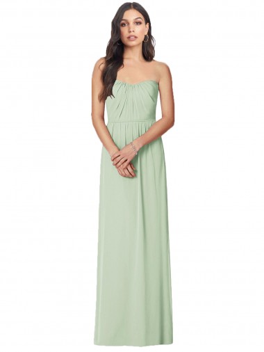 Cheap Strapless Sweetheart All-Over Shirring Chiffon Bridesmaid Dress Canada