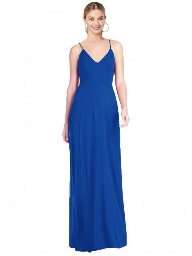 Cheap Criss Cross Back A-Line Chiffon Maxi Bridesmaid Dress Canada