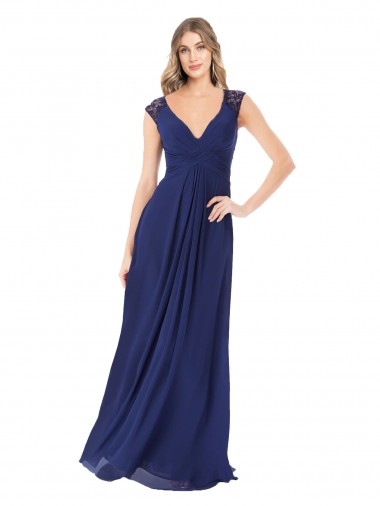 Cheap Embroidered Keyhole Back Chiffon Bridesmaid Dress Canada