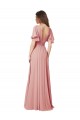 Cheap Flutter Sleeves Plunging V-Neck Boho Chiffon Bridesmaid Dress Canada