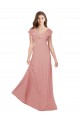 Cheap Flounced V Neckline Flutter Sleeves Chiffon Bridesmaid Dress Canada