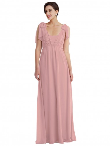 Cheap Empire Waist Long Halter Maxi Bridesmaid Dress Canada