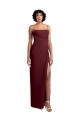 Cheap Sleek Straight Neckline Chiffon Bridesmaid Dress with Spaghetti Straps and High Side Slit Canada