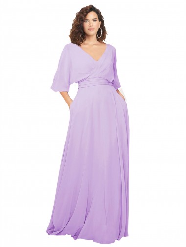 Cheap Chiffon Bridesmaid Dress with Ruched Waist Canada